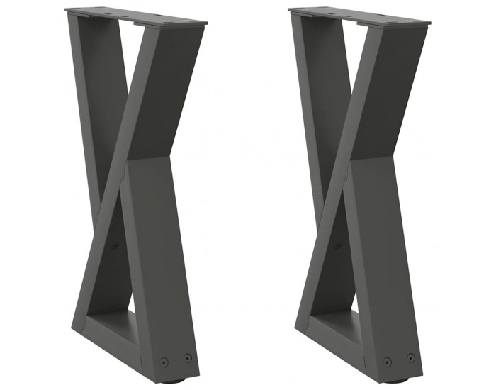 Sonata H Крака за масичка за кафе 2 бр. антрацит 28x(42-43,3) cm стомана