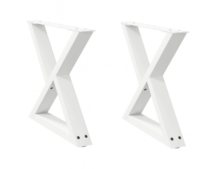 Sonata H Крака за масичка за кафе 2 бр. бели 60x(42-43,3) cm стомана