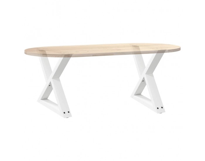 Sonata H Крака за масичка за кафе 2 бр. бели 60x(42-43,3) cm стомана