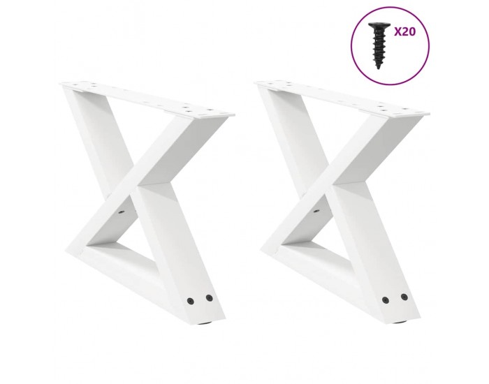 Sonata H Крака за масичка за кафе 2 бр. бели 50x(30-31,3) cm стомана