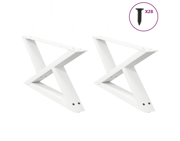 Sonata H Крака за масичка за кафе 2 бр. бели 70x(30-31,3) cm стомана