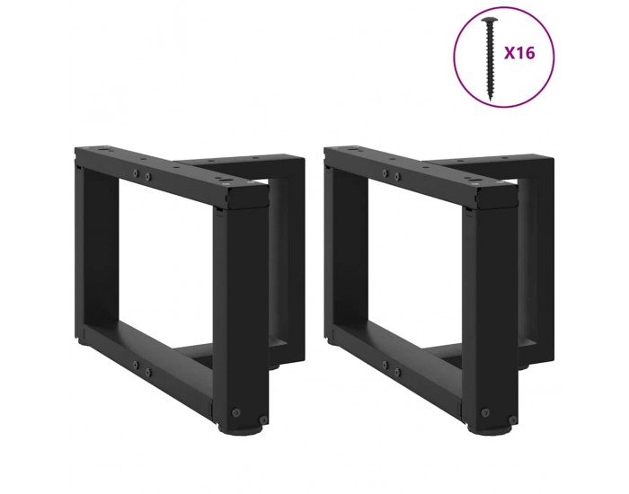 Sonata H Крака за холна маса T-образна 2бр черни 50x25x(30-31)см стомана
