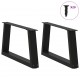 Sonata Picioare pentru măsuță de cafea în formă de V, 2 buc., negru, 50x(30-31,3) cm, oțel
