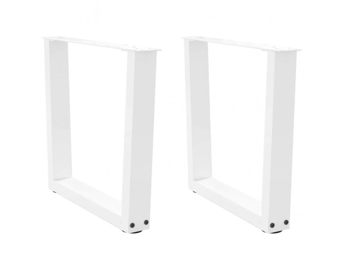 Sonata Picioare pentru măsuță de cafea în formă de V, 2 buc., alb, 60 x (42-43,3) cm, oțel