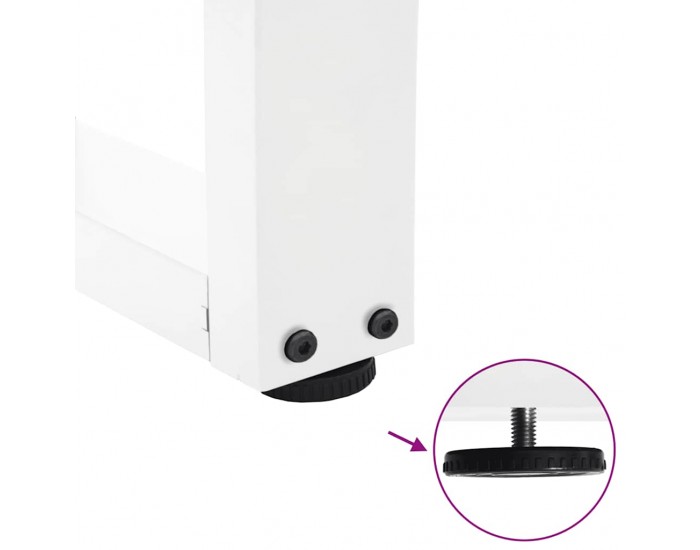 Sonata Picioare pentru măsuță de cafea în formă de V, 2 buc., alb, 60 x (42-43,3) cm, oțel