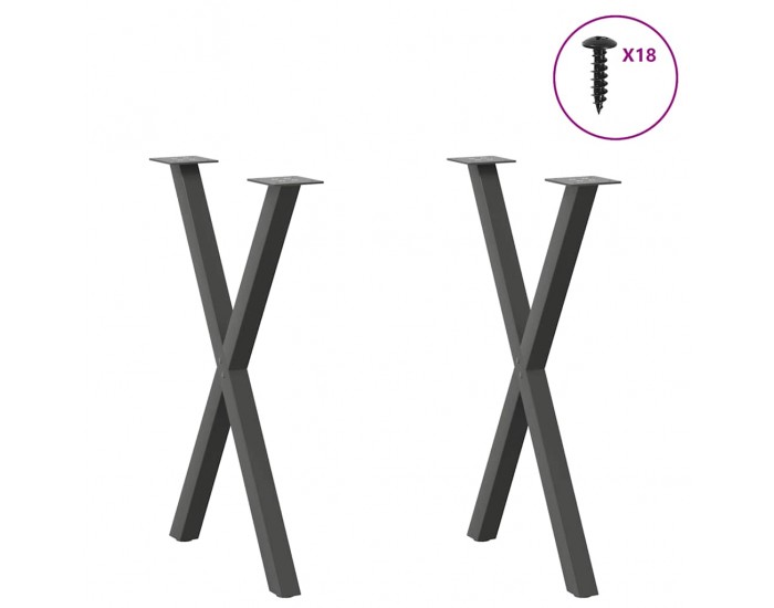 Sonata H Крака за маса за хранене с форма на X 2 бр. 57x(72-73) cm