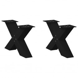 Sonata H Крака за масичка за кафе с форма на X 2 бр. черни 60x(30-31) cm - Piese pentru mese