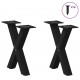 Sonata H Крака за масичка за кафе с форма на X 2 бр. черни 37x(30-31) cm