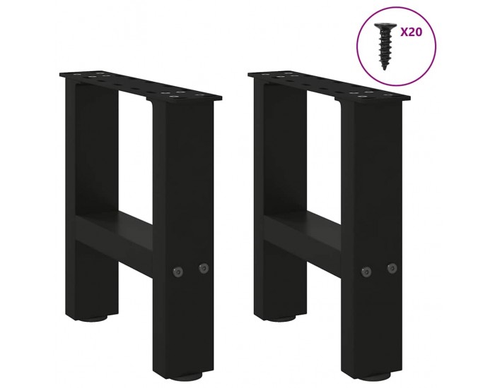 Sonata H Крака за масичка за кафе черни 2 бр. 40x(30-31) см стомана