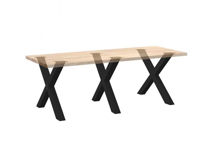 Sonata H Крака за маса за хранене с форма на X 3 бр. черни 90x(72-73) cm