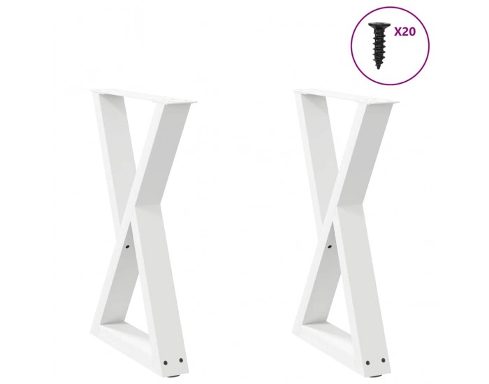 Sonata H Крака за трапезна маса 2 бр. бели 50x(72-73,3) cm стомана