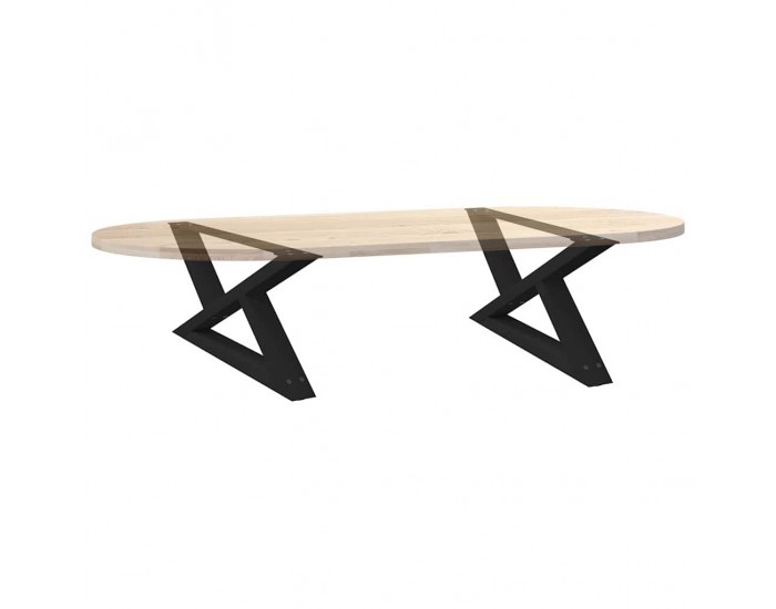 Sonata H Крака за масичка за кафе 2 бр. черни 70x(30-31,3) cm стомана