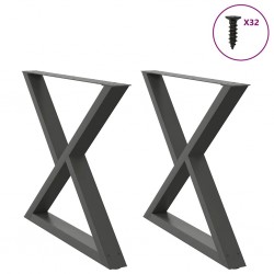 Sonata H Крака за маса за хранене 2 бр Антрацит 90x(72-73,3) cm Стомана - Piese pentru mese