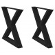 Sonata H Крака за масичка за кафе 2 бр. черни 60x(42-43,3) см стомана