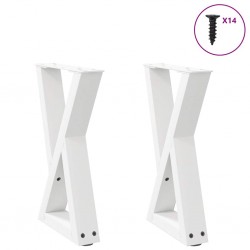 Sonata H Крака за масичка за кафе 2 бр. бели 38x(42-43,3) см стомана - Piese pentru mese