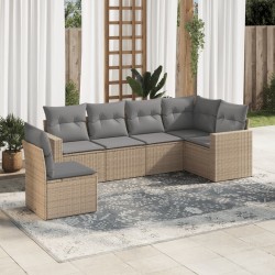 Sonata H Градински диван с възглавници, 6 части, бежов полиратан - Unelte și accesorii de grădină
