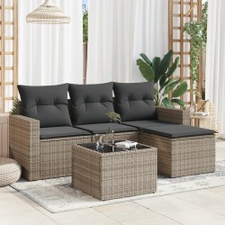 Sonata H Градински комплект с възглавници, 5 части, сив полиратан - Unelte și accesorii de grădină