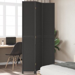 Sonata H Разделител за стая, 3 панела, черен, дърво пауловния масив - Electrocasnice și accesorii pentru living
