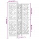 Sonata H Разделител за стая, 3 панела, кафяв, дърво пауловния масив