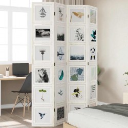 Sonata H Разделител за стая, 4 панела, бял, дърво пауловния масив - Electrocasnice și accesorii pentru living