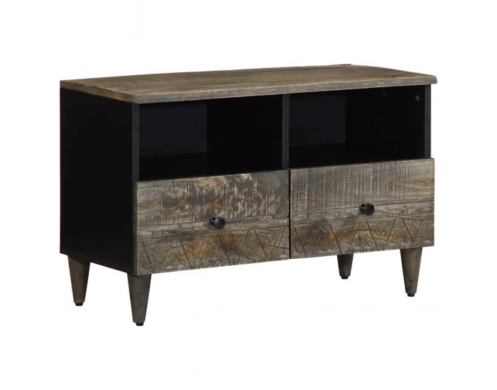 Sonata H ТВ шкаф Светло сив 70x33,5x46 cm Масивна дървесина Манго