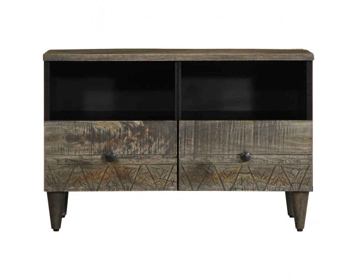 Sonata H ТВ шкаф Светло сив 70x33,5x46 cm Масивна дървесина Манго