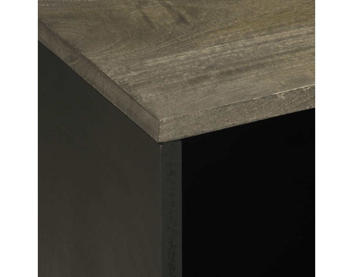 Sonata H ТВ шкаф, черен, 80x33x46 см, мангово дърво масив