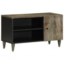 Sonata H ТВ шкаф Светло сив 80x31,5x46 cm Масивна дървесина Манго - Comode TV