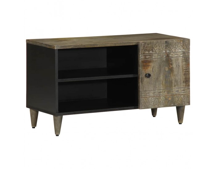 Sonata H ТВ шкаф Светло сив 80x31,5x46 cm Масивна дървесина Манго