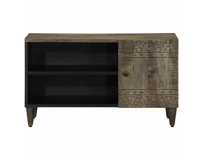 Sonata H ТВ шкаф Светло сив 80x31,5x46 cm Масивна дървесина Манго