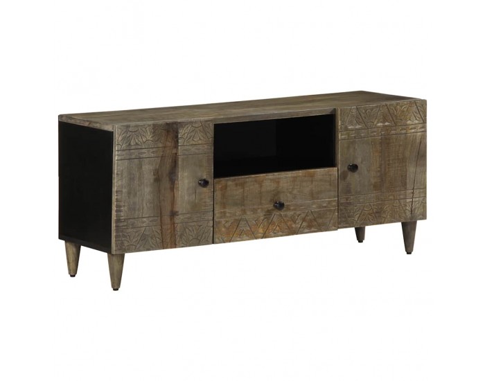 Sonata H ТВ шкаф Светло сив 105x33,5x46 cm Масивна дървесина Манго