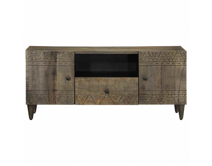 Sonata H ТВ шкаф Светло сив 105x33,5x46 cm Масивна дървесина Манго