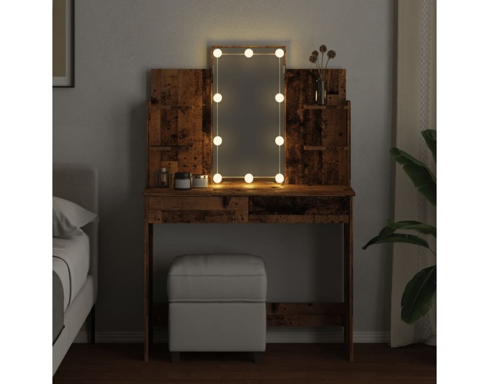 Sonata H Тоалетка с LED осветление Старо дърво 96x40x142 cm
