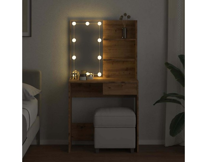 Sonata H Тоалетка с LED, Дъб артизан, 74,5x40x141 см