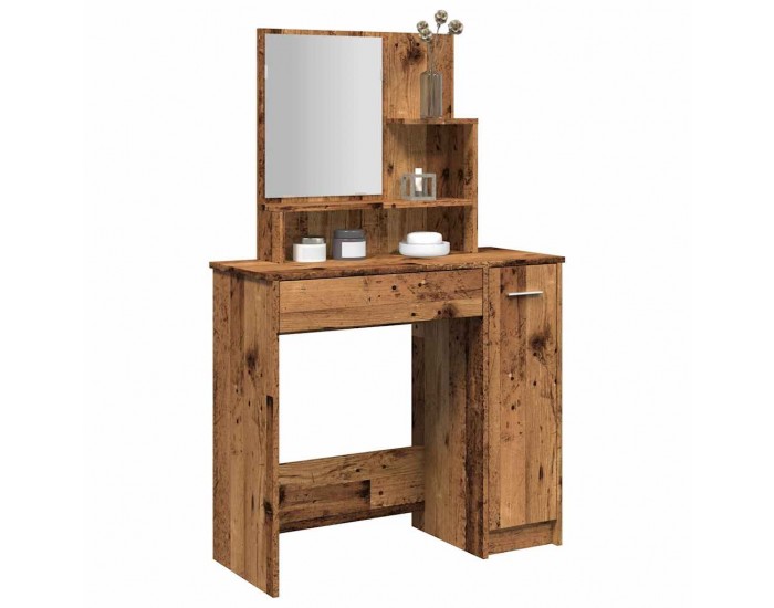 Sonata H Тоалетка с огледало от старо дърво 86,5x35x136 cm