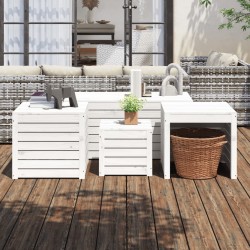 Sonata H Комплект градински кутии от 4 части, бели, масивно дърво бор - Construcții de exterior