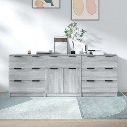 Sonata H Бюфет от 3 части, сив сонома, инженерно дърво - Living