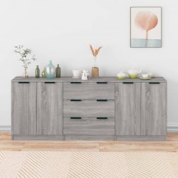 Sonata H Бюфет от 3 части, сив сонома, инженерно дърво - Living