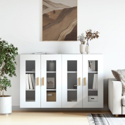 Sonata H Стенни шкафове, 2 бр, бели, инженерно дърво - Corpuri, vitrine, biblioteci modulare
