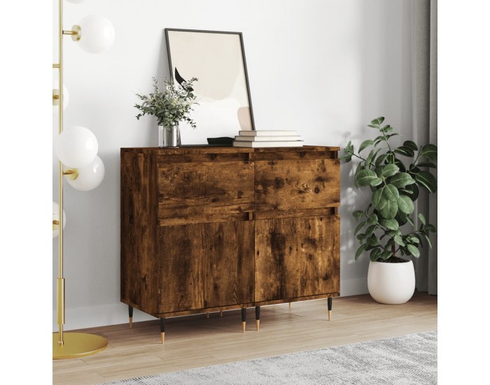 Sonata H Бюфети 2 бр опушен дъб 40x35x70 см инженерно дърво
