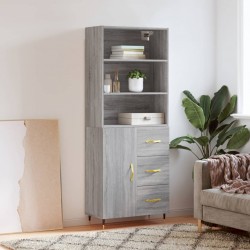 Sonata H Висок шкаф, сив сонома, 69,5x34x180 см, инженерно дърво - Corpuri, vitrine, biblioteci modulare