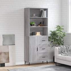 Sonata H Висок шкаф, сив сонома, 69,5x34x180 см, инженерно дърво - Corpuri, vitrine, biblioteci modulare