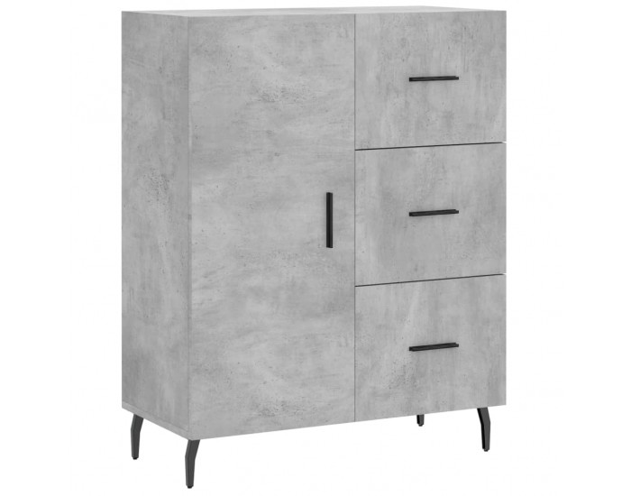 Sonata H Висок шкаф, бетонно сив, 69,5x34x180 см, инженерно дърво