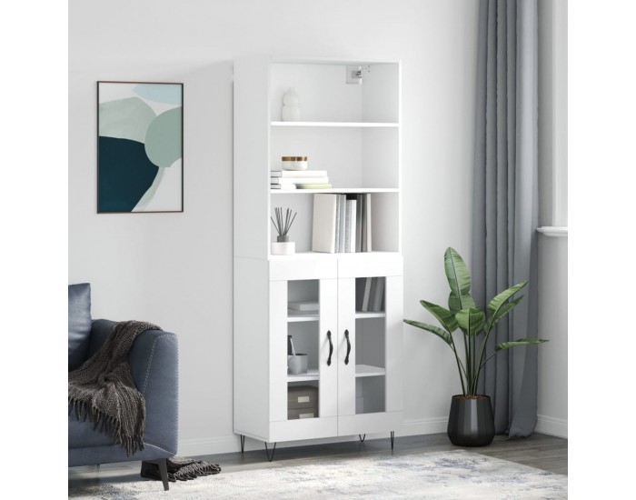Sonata Dulap înalt, alb, 69,5x34x180 cm, lemn compozit