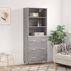 Sonata H Висок шкаф, сив сонома, 69,5x34x180 см, инженерно дърво - Corpuri, vitrine, biblioteci modulare
