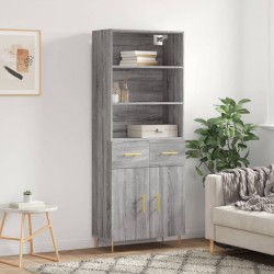 Sonata H Висок шкаф, сив сонома, 69,5x34x180 см, инженерно дърво - Corpuri, vitrine, biblioteci modulare