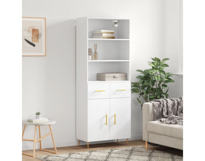 Sonata Dulap înalt, alb, 69,5x34x180 cm, lemn compozit