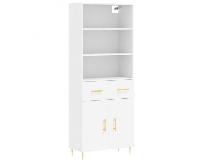 Sonata Dulap înalt, alb, 69,5x34x180 cm, lemn compozit