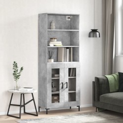 Sonata H Висок шкаф, бетонно сив, 69,5x34x180 см, инженерно дърво - Corpuri, vitrine, biblioteci modulare