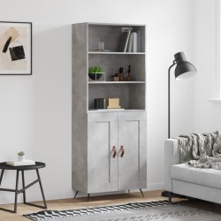 Sonata H Висок шкаф, бетонно сив, 69,5x34x180 см, инженерно дърво - Corpuri, vitrine, biblioteci modulare